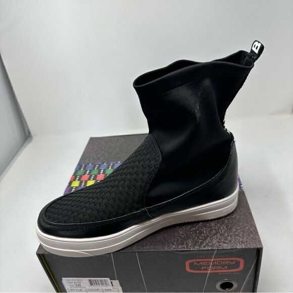 Bernie Meg Platform Sneaker Black Stretch Mid Boot - Picture 4 of 6